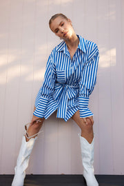 Azira Dress - Blue Stripe-Dresses-Womens Clothing-ESTHER & CO.
