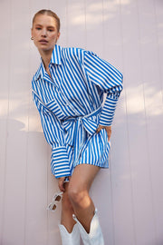 Azira Dress - Blue Stripe-Dresses-Womens Clothing-ESTHER & CO.