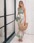 Balayage Dress in Sage Floral womens sage floral maxi dress styled outfit