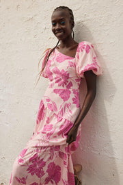 Bavia Dress - Pink Floral-Dresses-Womens Clothing-ESTHER & CO.