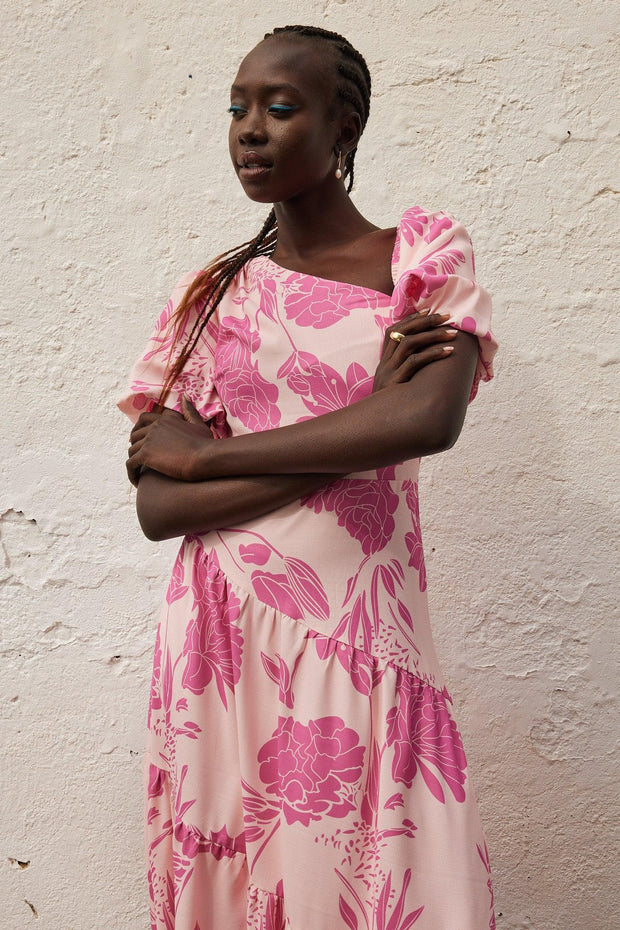 Bavia Dress - Pink Floral-Dresses-Womens Clothing-ESTHER & CO.