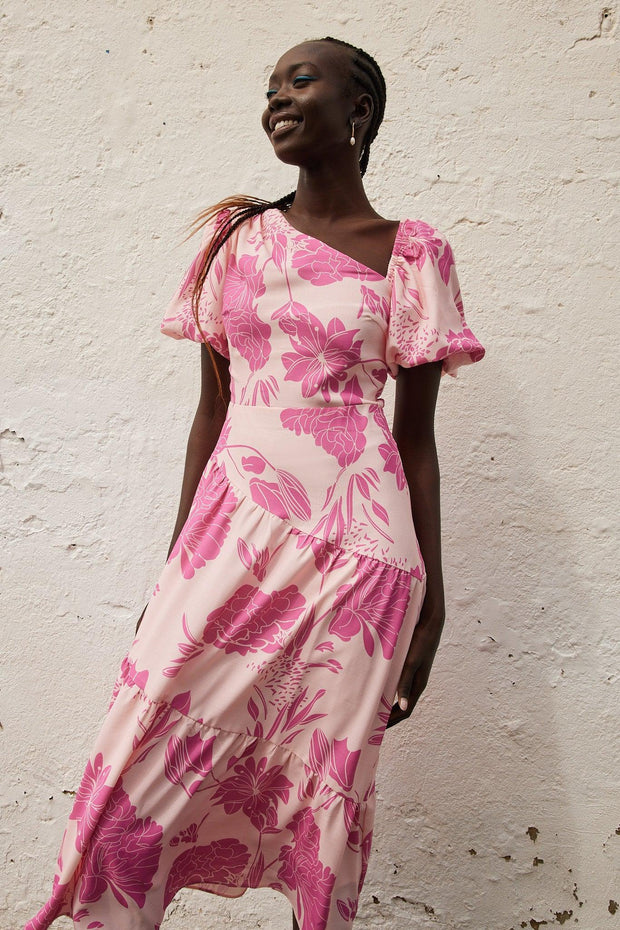 Bavia Dress - Pink Floral-Dresses-Womens Clothing-ESTHER & CO.