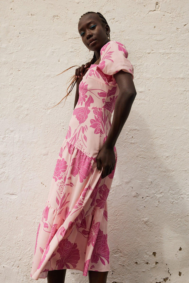 Bavia Dress - Pink Floral-Dresses-Womens Clothing-ESTHER & CO.