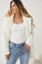 Bernie Jacket in Ivory ivory textured jacket close up collar and button detail