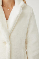 Bernie Jacket in Ivory ivory textured longline jacket styled look