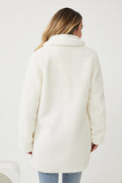 Bernie Jacket in Ivory womens ivory relaxed fit jacket back view