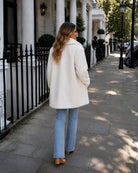 Bernie Jacket in Ivory — women's relaxed fit textured jacket, front view