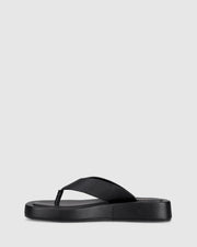 Bouncer II Flatform Thongs - Black Smooth