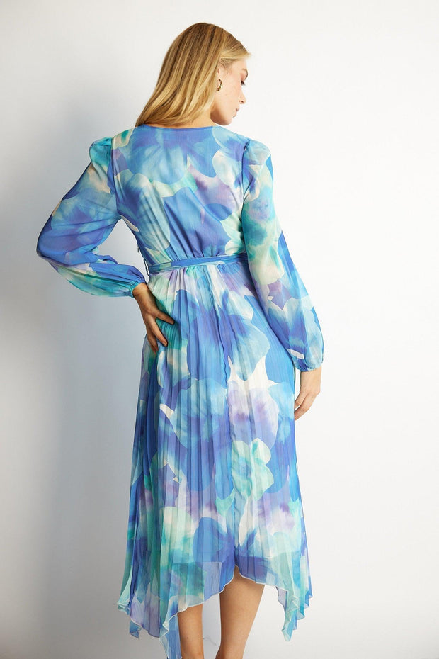 Bryana Dress - Blue Floral-Dresses-Womens Clothing-ESTHER & CO.