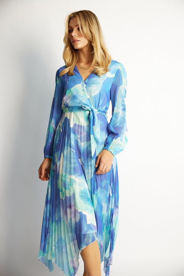 Bryana Dress - Blue Floral-Dresses-Womens Clothing-ESTHER & CO.