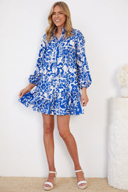 Caitrina Dress - Blue Print