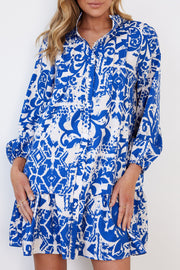 Caitrina Dress - Blue Print