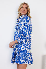 Caitrina Dress - Blue Print