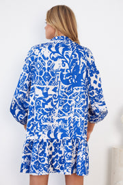 Caitrina Dress - Blue Print