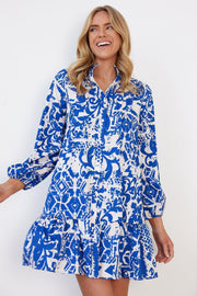Caitrina Dress - Blue Print