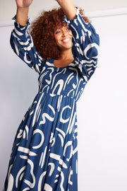 Caprice Dress - Navy Print