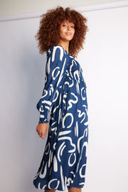 Caprice Dress - Navy Print