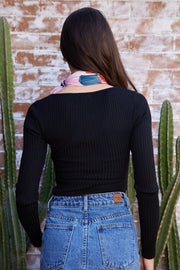 Carisa Knit Bodysuit - Black-Tops-Womens Clothing-ESTHER & CO.