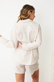 Castelle Shirt - Mocha Stripe