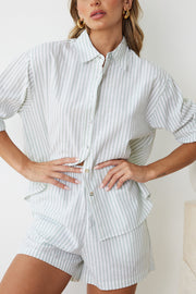 Castelle Shirt - Sage Stripe