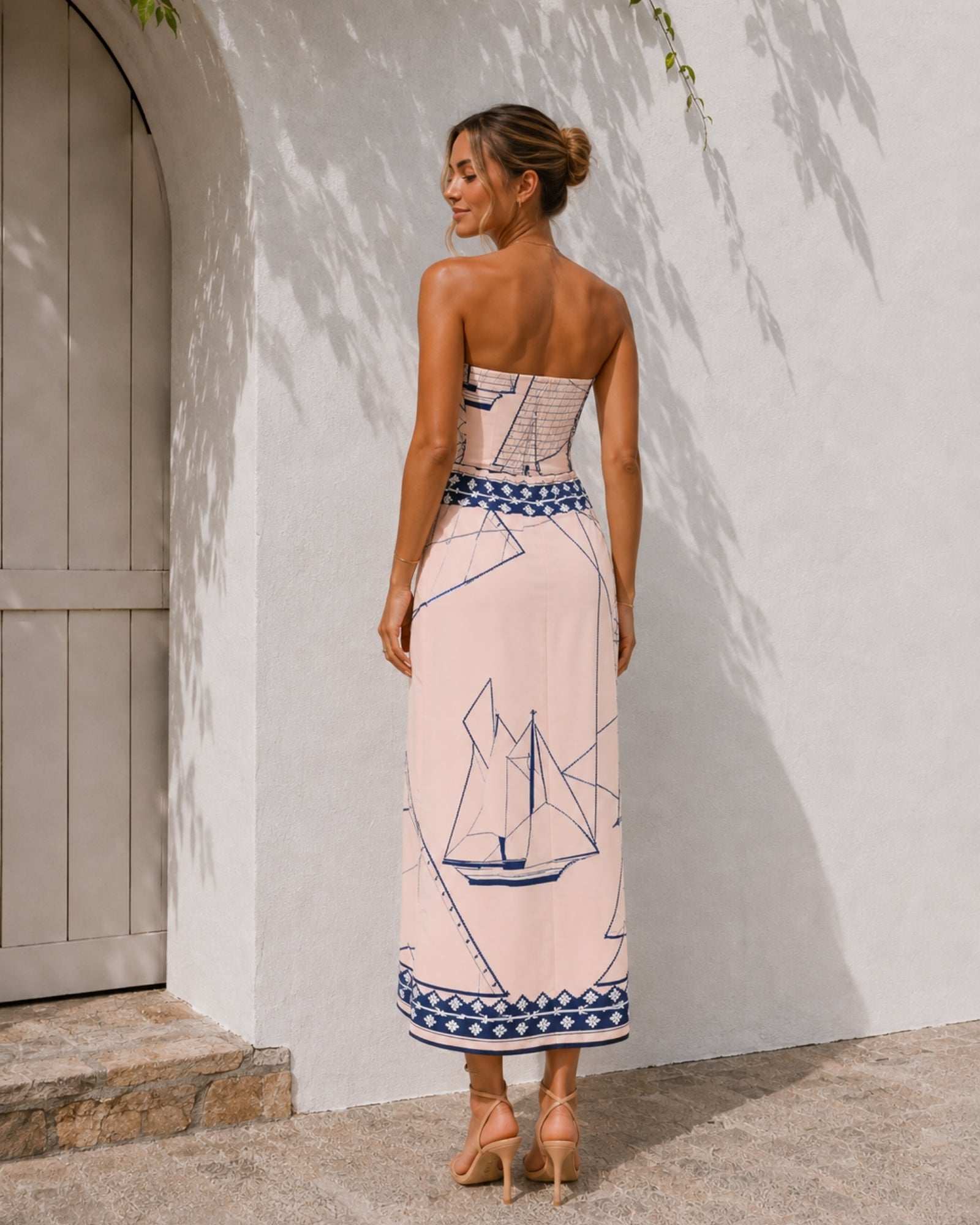 Women's apricot print dress, the Ceriane Dress in Apricot Print by Esther & Co