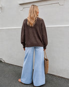 Chesterfield Jumper in Chocolate — women's heavyweight turtleneck jumper, front view