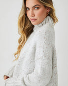 Chesterfield Jumper in Grey womens grey knitwear styled look