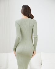 Claudias Knit Dress - Sage-Dresses-Womens Clothing-ESTHER & CO.