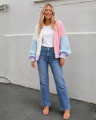 Women's pastel multi open front knit cardigan, the Colline Cardigan in Multi by Esther & Co