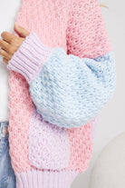 Colline Cardigan in Multi womens pastel open-front cardigan relaxed fit back view