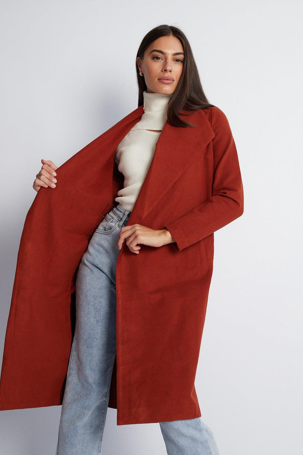 Coralita Coat - Rust-Coats-Womens Clothing-ESTHER & CO.