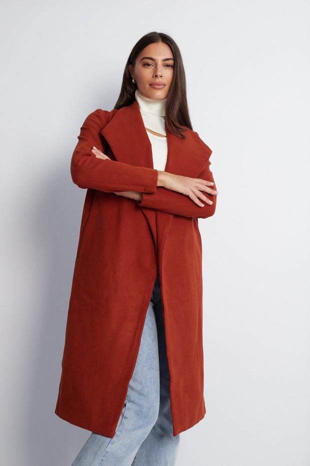 Coralita Coat - Rust-Coats-Womens Clothing-ESTHER & CO.