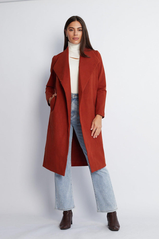 Coralita Coat - Rust-Coats-Womens Clothing-ESTHER & CO.