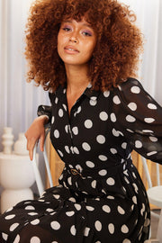 Coronia Dress - Black Print-Dresses-Womens Clothing-ESTHER & CO.
