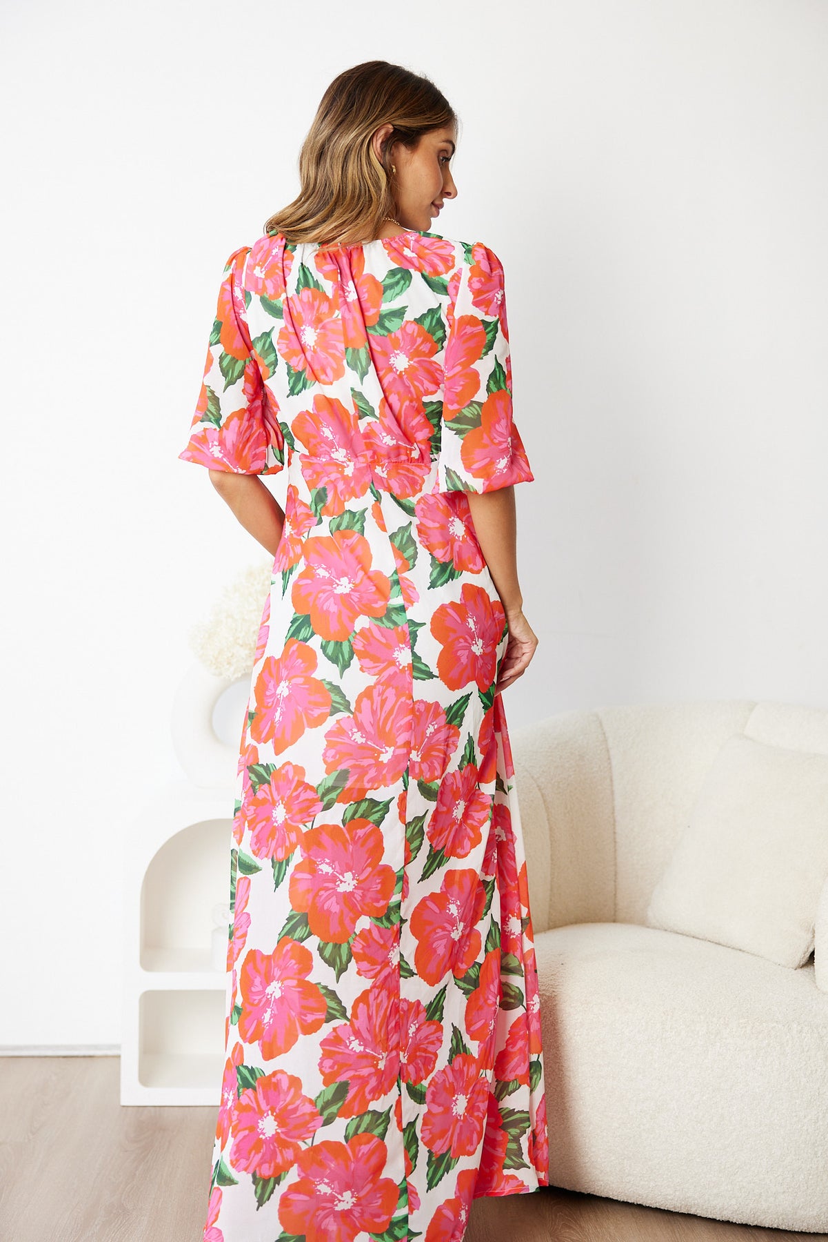 Ester Dress Pink Flowers main image 1