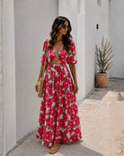 Women's pink floral dress styled outfit by Esther & Co