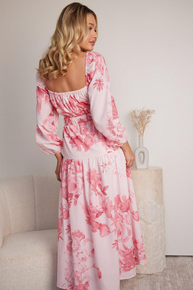 Emerley Dress - Pink Floral-Dresses-Womens Clothing-ESTHER & CO.