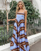 Women's multi stripe maxi dress, the Deyah Multi Stripe Dress by Esther & Co
