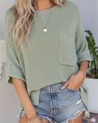 Evandra sage knit top, full length