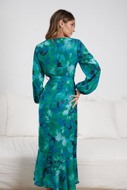 Evy Dress - Green Floral-Dresses-Womens Clothing-ESTHER & CO.