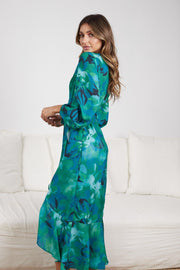 Evy Dress - Green Floral-Dresses-Womens Clothing-ESTHER & CO.