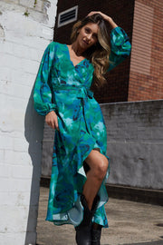 Evy Dress - Green Floral