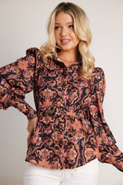 Feleena Blouse - Black Print