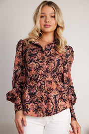 Feleena Blouse - Black Print