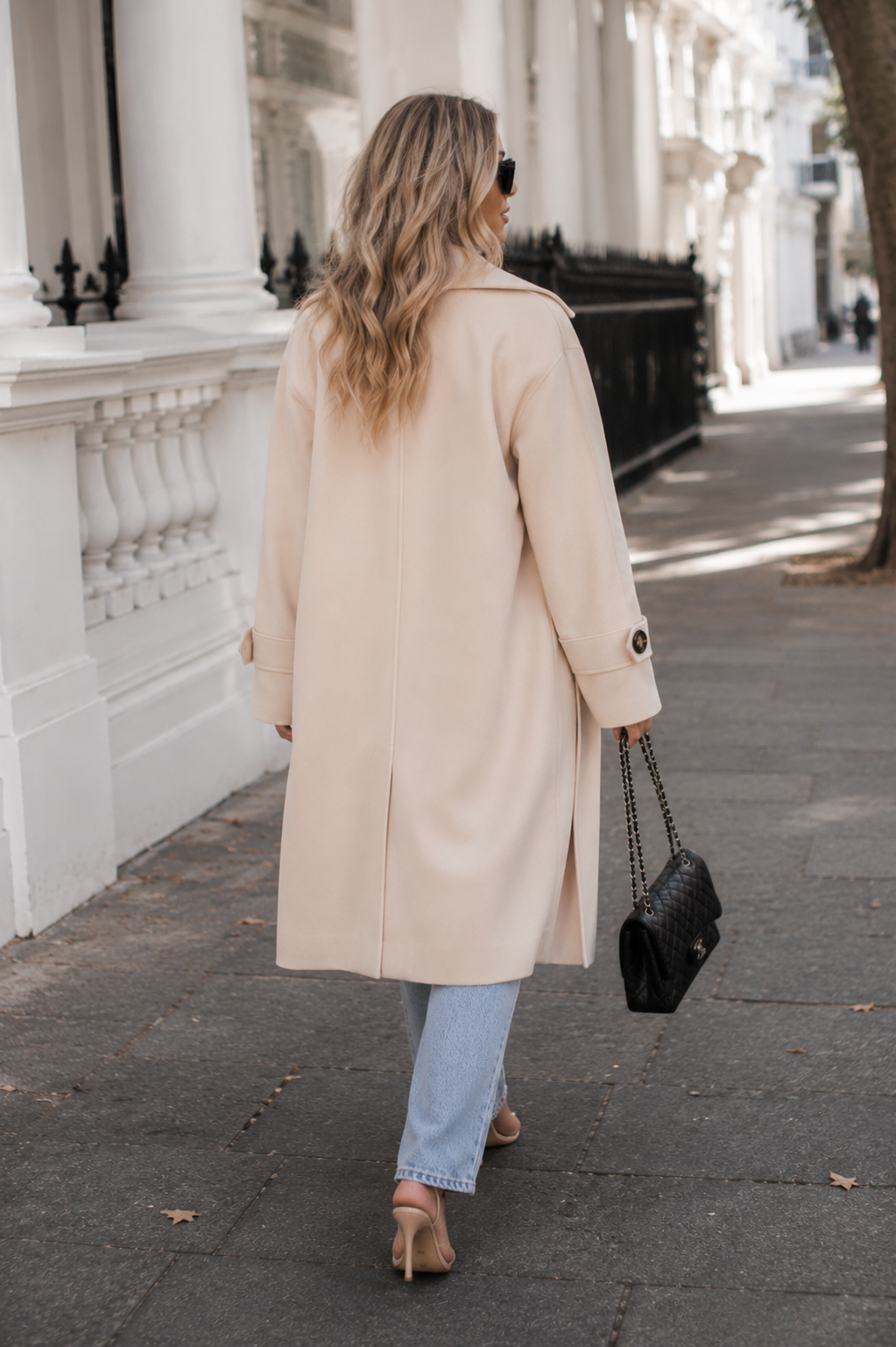 Women's cream longline coat, the Fireplace Coat in Cream by Esther & Co