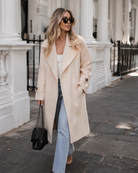Women's cream knit trench coat, the Fireplace Coat in Cream by Esther & Co