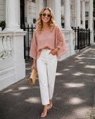 Women's pink lace embroidery blouse, the Gabrielle Top in Pink by Esther & Co