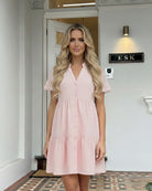 Galinda soft pink dress, styled look