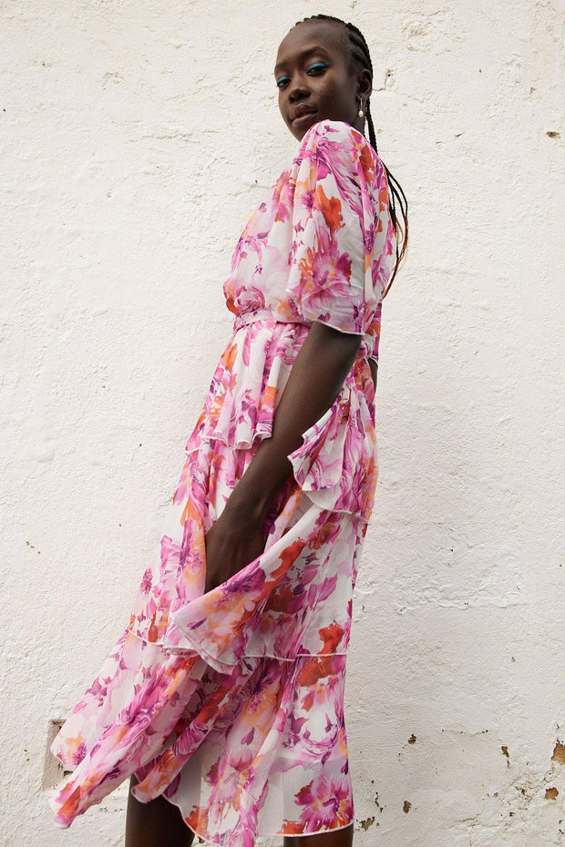 Geronia Dress - Pink Floral-Dresses-Womens Clothing-ESTHER & CO.