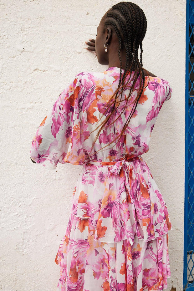 Geronia Dress - Pink Floral-Dresses-Womens Clothing-ESTHER & CO.
